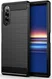 Sony Xperia 5 II Hoesje Geborsteld TPU Flexibele Back Cover Zwart afbeelding 1