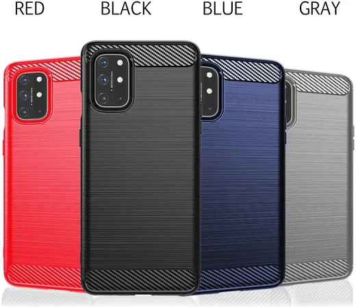 OnePlus 8T Geborsteld TPU Hoesje Rood afbeelding 7