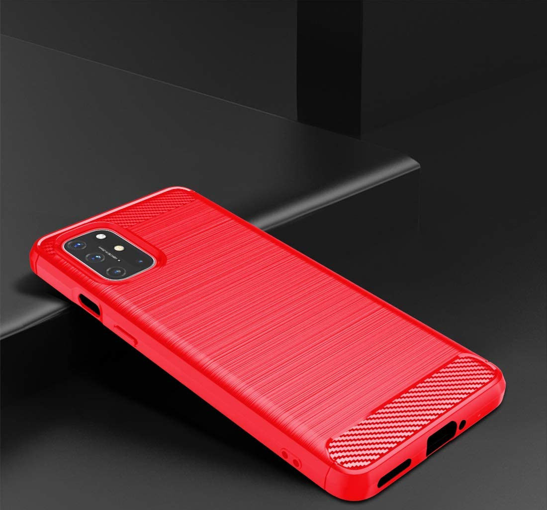 OnePlus 8T Geborsteld TPU Hoesje Rood afbeelding 8