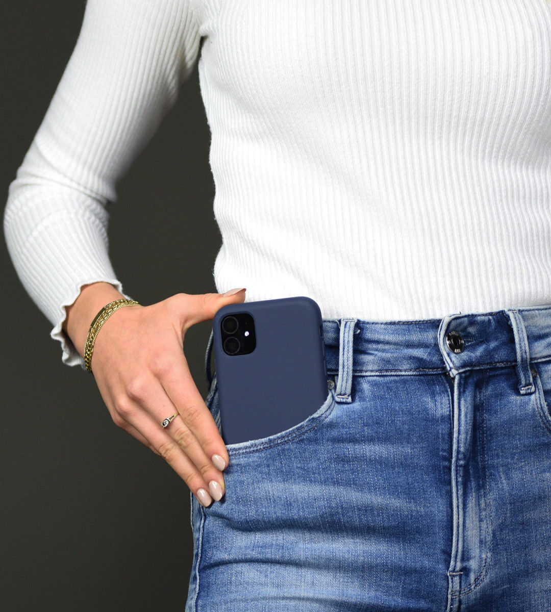 HappyCase Apple iPhone 12 Pro Hoesje Siliconen Back Cover Blauw afbeelding 4