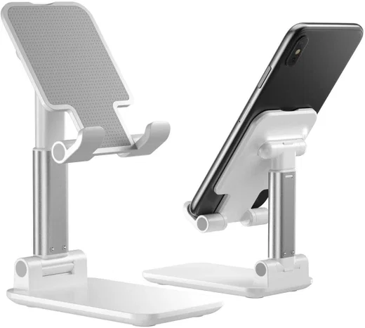 Zienstar -Tablet Holder, Foldable, Aluminium, 360 Degree Rotatable, Adjustable for Tablet, iPad, Mobile Phone from 4 to 14 inches (Grey