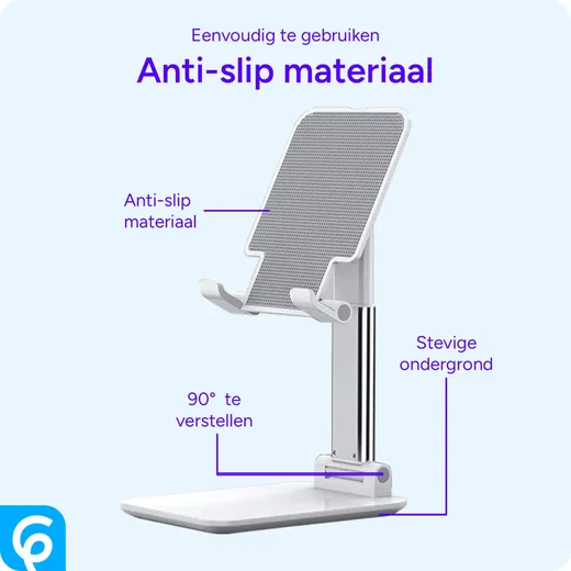 Verstelbare Aluminium iPad/Tablet Bureau Houder Opvouwbaar Wit afbeelding 2