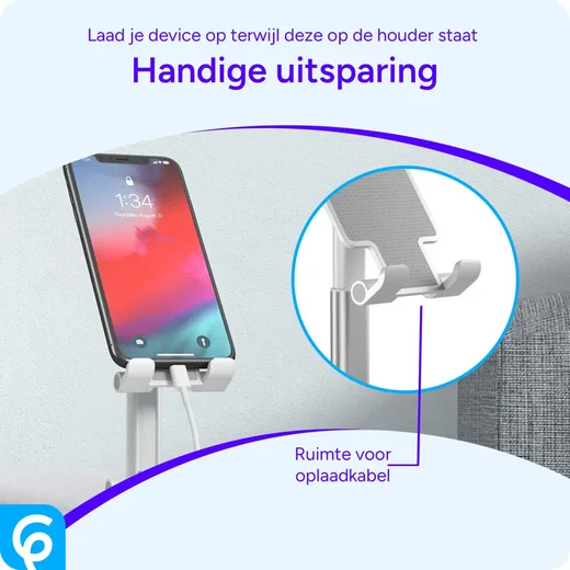 Verstelbare Aluminium iPad/Tablet Bureau Houder Opvouwbaar Wit afbeelding 7