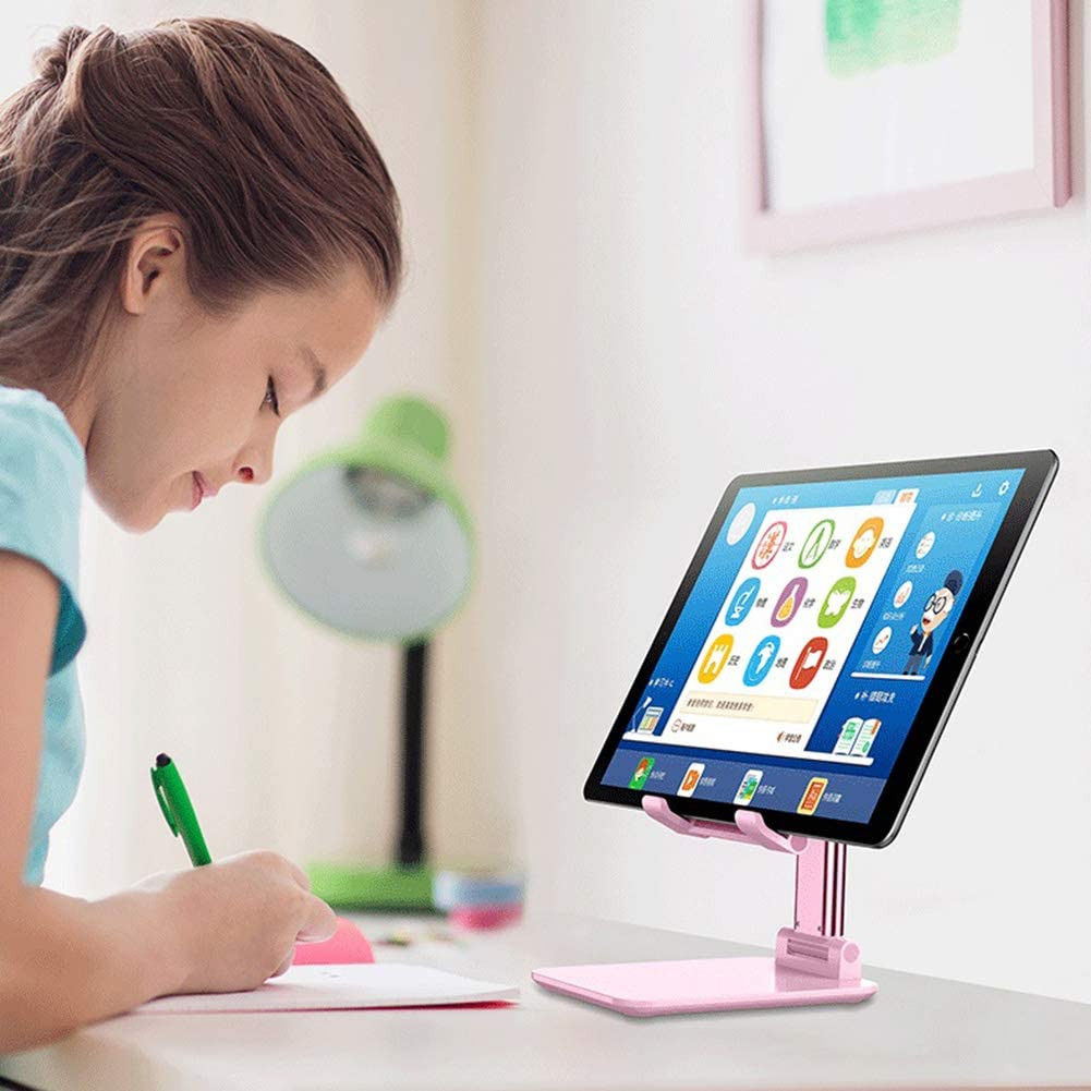 Verstelbare Aluminium iPad/Tablet Bureau Houder Opvouwbaar Roze afbeelding 8