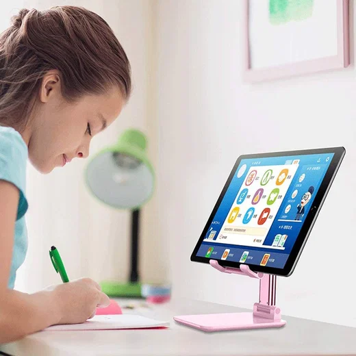 Verstelbare Aluminium iPad/Tablet Bureau Houder Opvouwbaar Roze afbeelding 8