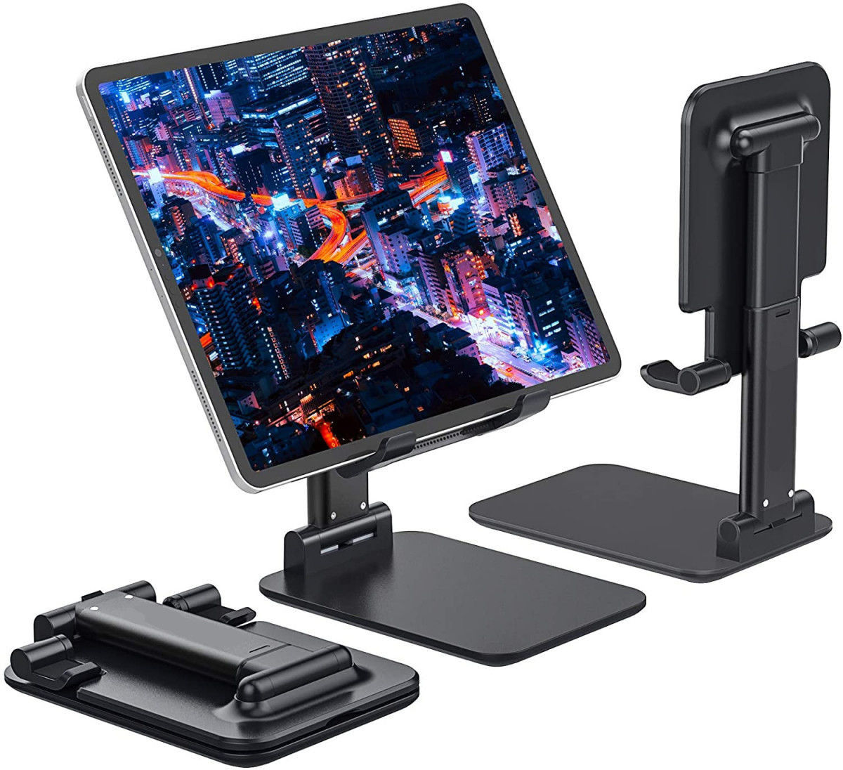 Verstelbare Aluminium iPad/Tablet Bureau Houder Opvouwbaar Roze afbeelding 10