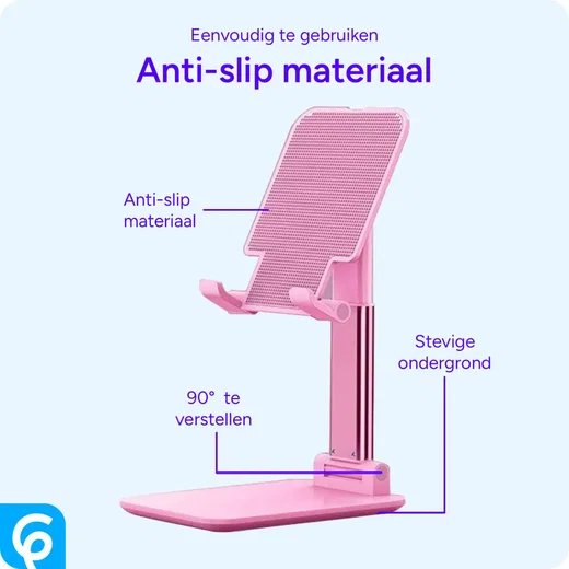 Verstelbare Aluminium iPad/Tablet Bureau Houder Opvouwbaar Roze afbeelding 2