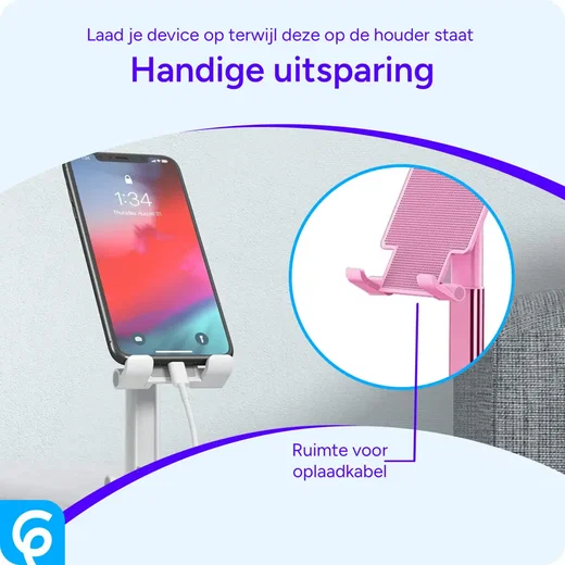 Verstelbare Aluminium iPad/Tablet Bureau Houder Opvouwbaar Roze afbeelding 4