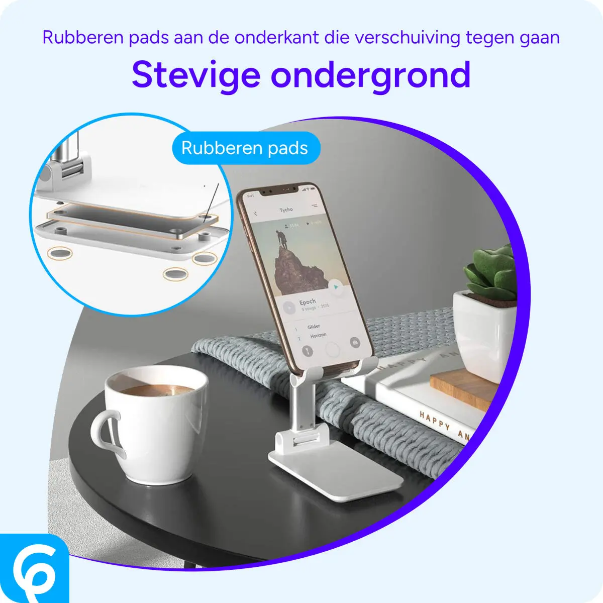 Verstelbare Aluminium iPad/Tablet Bureau Houder Opvouwbaar Roze afbeelding 6