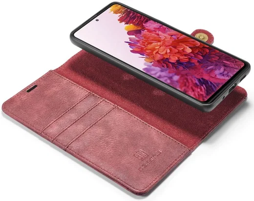 Samsung Galaxy S20 FE 2-in-1 Bookcase en Back Cover Hoesje Wijn Rood afbeelding 2