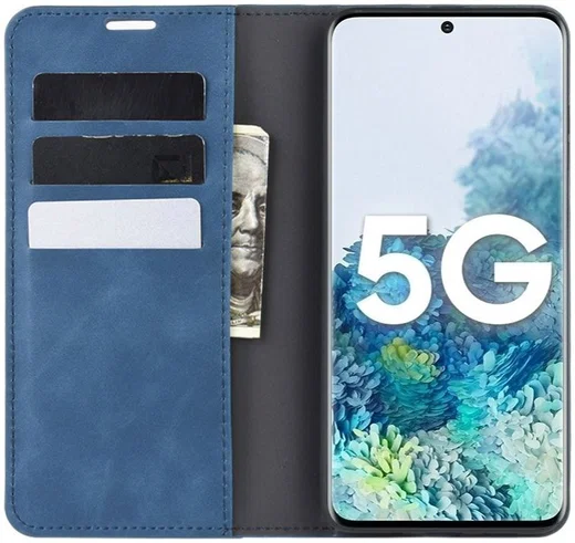 Samsung Galaxy S20 FE Hoesje Wallet Book Case Kunstleer Blauw afbeelding 1