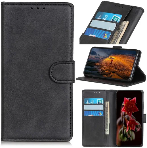 HTC Desire 20 Pro Portemonnee Stand Hoesje Zwart afbeelding 3
