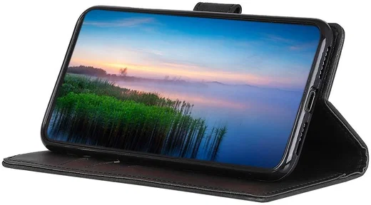HTC Desire 20 Pro Portemonnee Stand Hoesje Zwart afbeelding 4