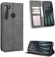 HTC Desire 20 Pro Retro Book Case Portemonnee Hoesje Zwart afbeelding 4