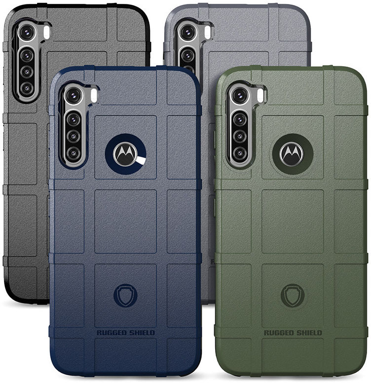 Motorola Moto One Fusion Plus Hoesje Rugged Shield Zwart afbeelding 2