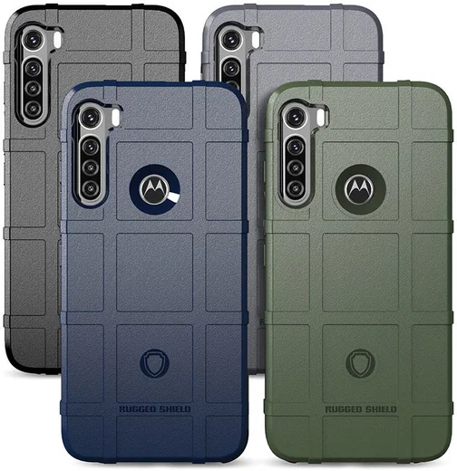 Motorola Moto One Fusion Plus Hoesje Rugged Shield Zwart afbeelding 2