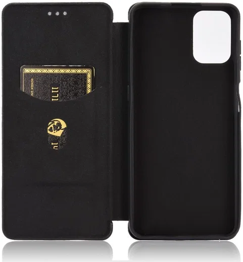 Motorola Moto G9 Plus Carbon Fiber Portemonnee Hoesje Zwart afbeelding 5