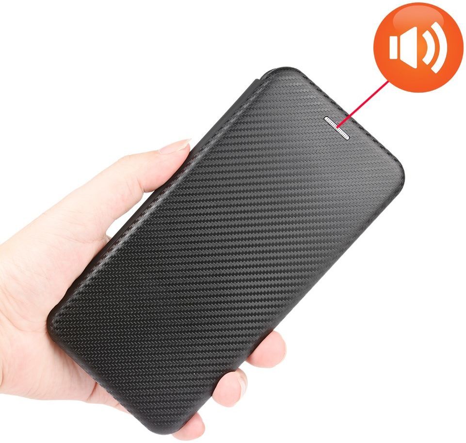 Motorola Moto G9 Plus Carbon Fiber Portemonnee Hoesje Zwart afbeelding 6