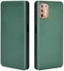 Motorola Moto G9 Plus Carbon Fiber Portemonnee Hoesje Groen afbeelding 4