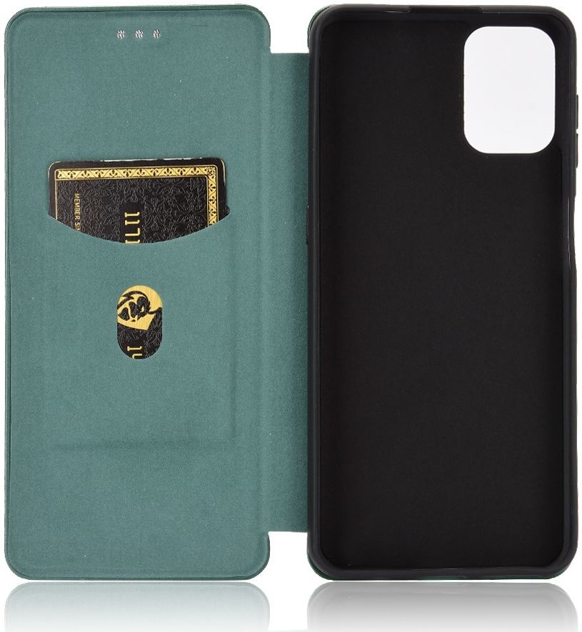 Motorola Moto G9 Plus Carbon Fiber Portemonnee Hoesje Groen afbeelding 6