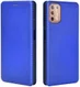 Motorola Moto G9 Plus Carbon Fiber Portemonnee Hoesje Blauw afbeelding 4