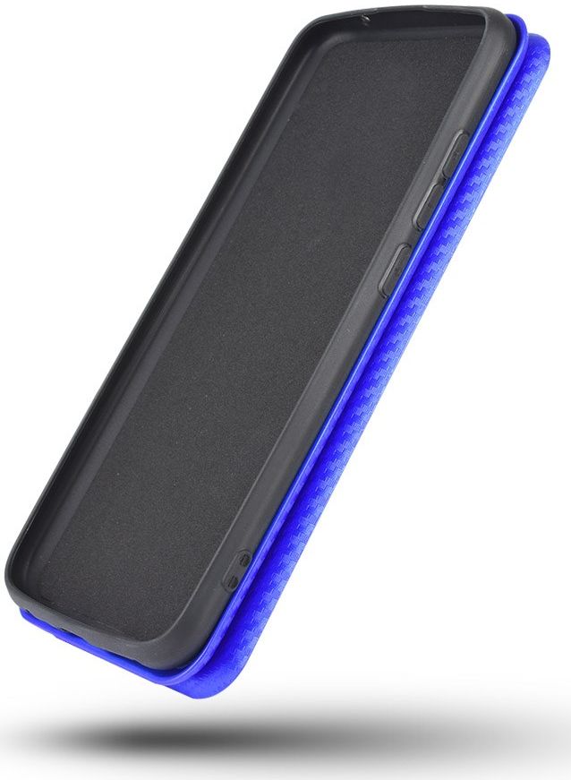 Motorola Moto G9 Plus Carbon Fiber Portemonnee Hoesje Blauw afbeelding 8