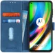 Motorola Moto G9 Plus Hoesje Retro Wallet Book Case Blauw afbeelding 1