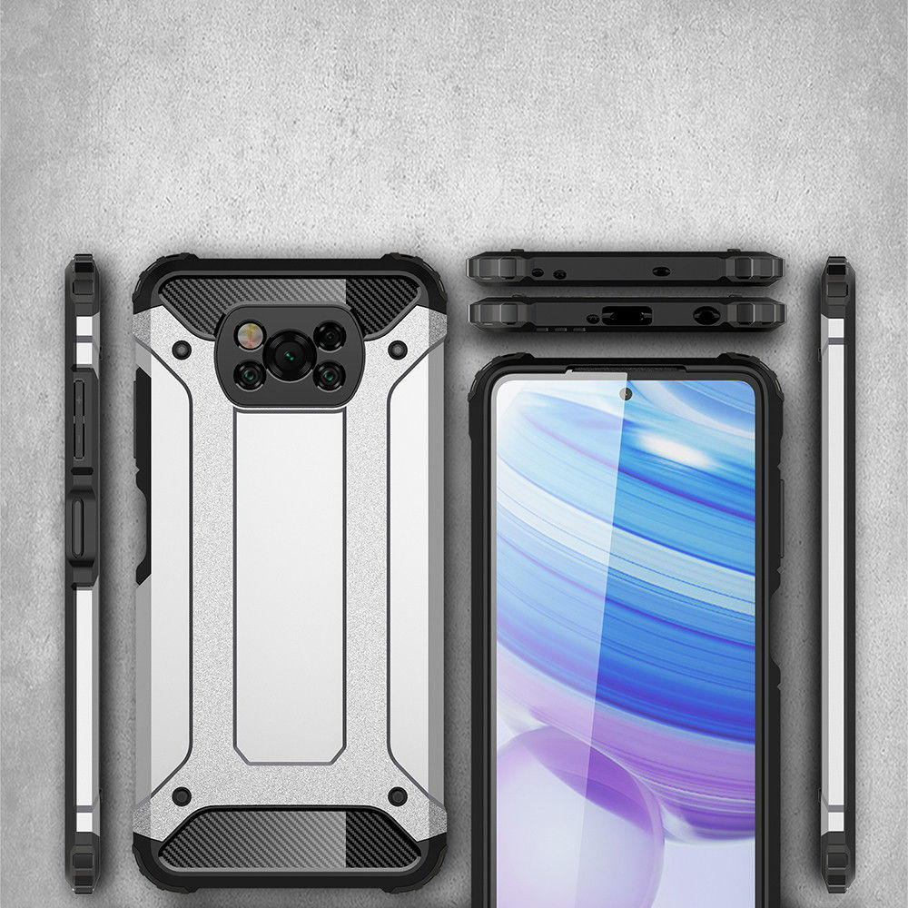 Xiaomi Poco X3 / X3 Pro Hoesje Shock Proof Hybride Back Cover Zwart afbeelding 6