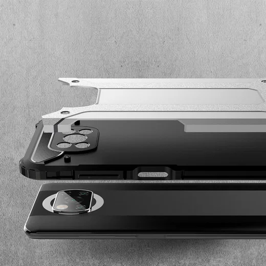 Xiaomi Poco X3 / X3 Pro Hoesje Shock Proof Hybride Back Cover Zwart afbeelding 7