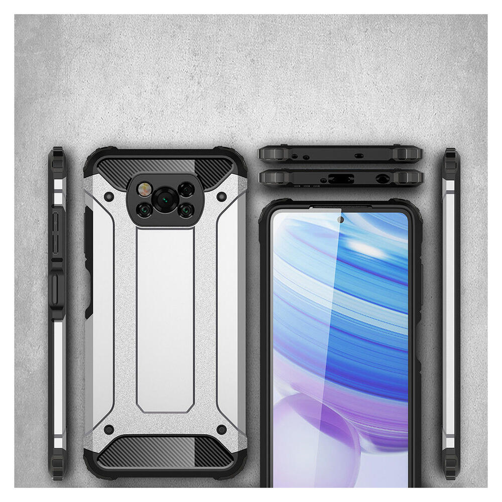 Xiaomi Poco X3 / X3 Pro Hoesje Shock Proof Hybride Back Cover Blauw afbeelding 6