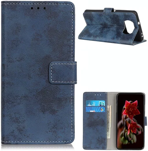 Xiaomi Poco X3 / X3 Pro Hoesje Portemonnee Book Case Kunstleer Blauw afbeelding 4