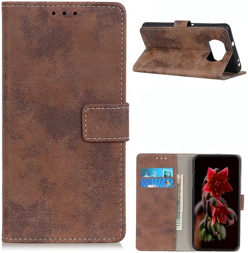 Xiaomi Poco X3 / X3 Pro Hoesje Portemonnee Book Case Kunstleer Bruin afbeelding 8