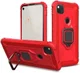 Google Pixel 4a Hybride Hoesje met Ring Kickstand Rood afbeelding 3