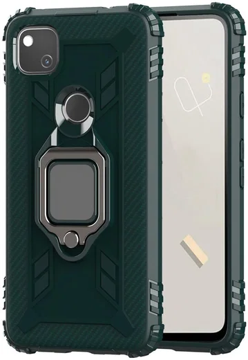 Google Pixel 4a Hybride Hoesje met Ring Kickstand Groen afbeelding 1