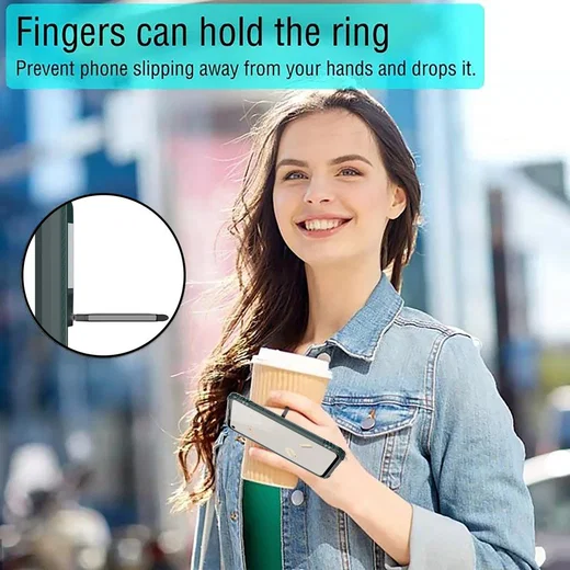 Google Pixel 4a Hybride Hoesje met Ring Kickstand Groen afbeelding 8