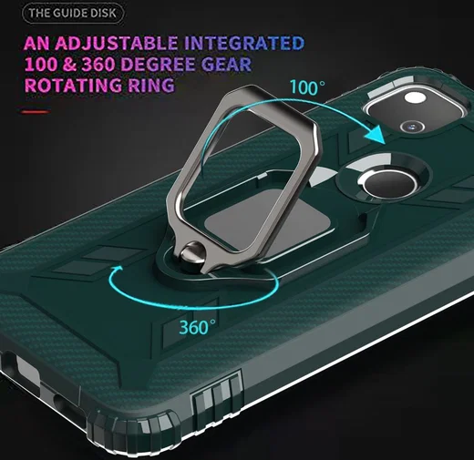Google Pixel 4a Hybride Hoesje met Ring Kickstand Groen afbeelding 7