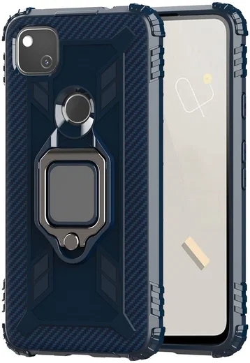 Google Pixel 4a Hybride Hoesje met Ring Kickstand Blauw afbeelding 1