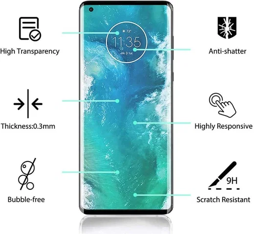 Motorola Moto G9 Plus 0.3mm Arc Edge Tempered Glass Screenprotector afbeelding 2