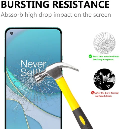 OnePlus 8T Volledig Dekkende Tempered Glass Screen Protector afbeelding 2