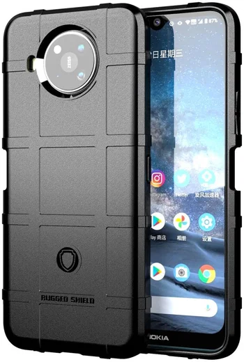 Nokia 8.3 Hoesje Shock Proof Rugged Shield Back Cover Zwart afbeelding 1