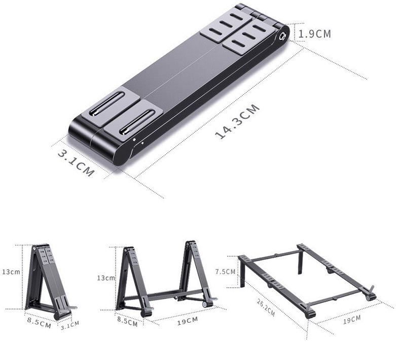 Universele Verstelbare Houder voor Smartphone / Laptop / Tablet Grijs afbeelding 13