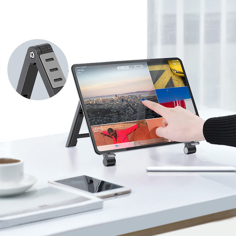 Universele Verstelbare Houder voor Smartphone / Laptop / Tablet Grijs afbeelding 16