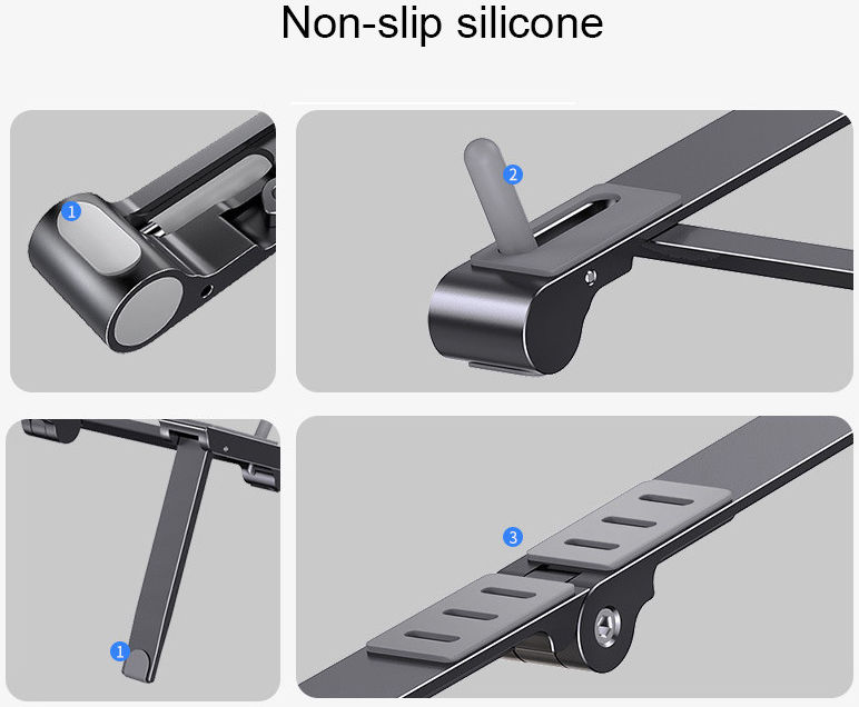 Universele Verstelbare Houder voor Smartphone / Laptop / Tablet Grijs afbeelding 8