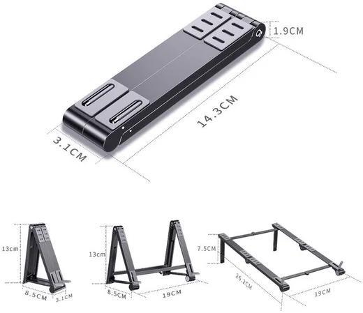 Universele Verstelbare Houder voor Smartphone / Laptop / Tablet Zilver afbeelding 13