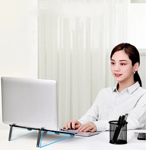 Universele Verstelbare Houder voor Smartphone / Laptop / Tablet Zilver afbeelding 7