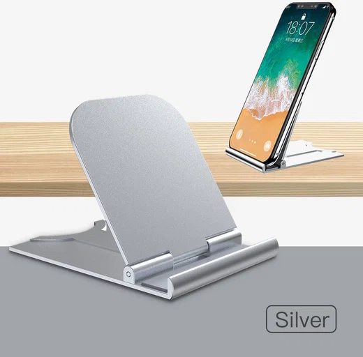 Universele Verstelbare Houder voor Smartphone en Tablet Zilver afbeelding 2