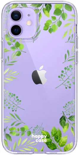 HappyCase iPhone 12 / 12 Pro Hoesje Flexibel TPU Leaves Print afbeelding 1