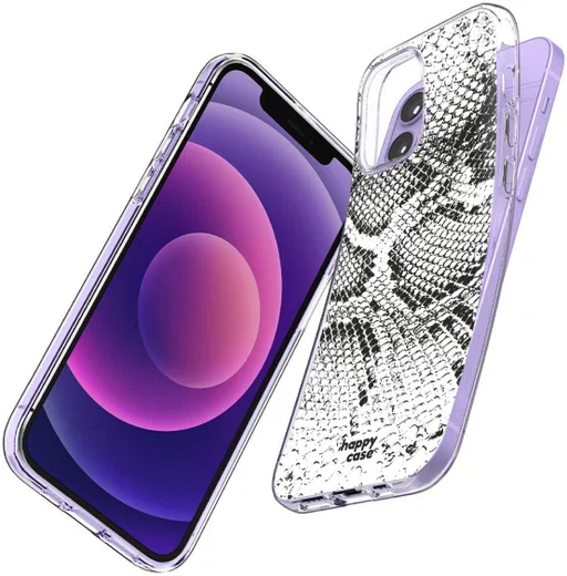 HappyCase iPhone 12 / 12 Pro Hoesje Flexibel TPU Slangen Print afbeelding 4