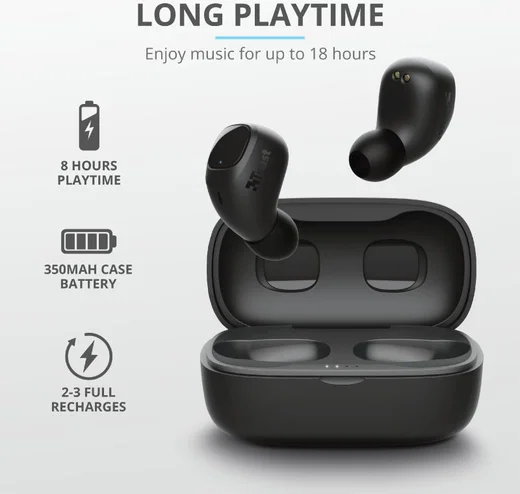 Trust Nika Compact Bluetooth Wireless Earphones Zwart afbeelding 9