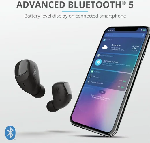 Trust Nika Compact Bluetooth Wireless Earphones Zwart afbeelding 12